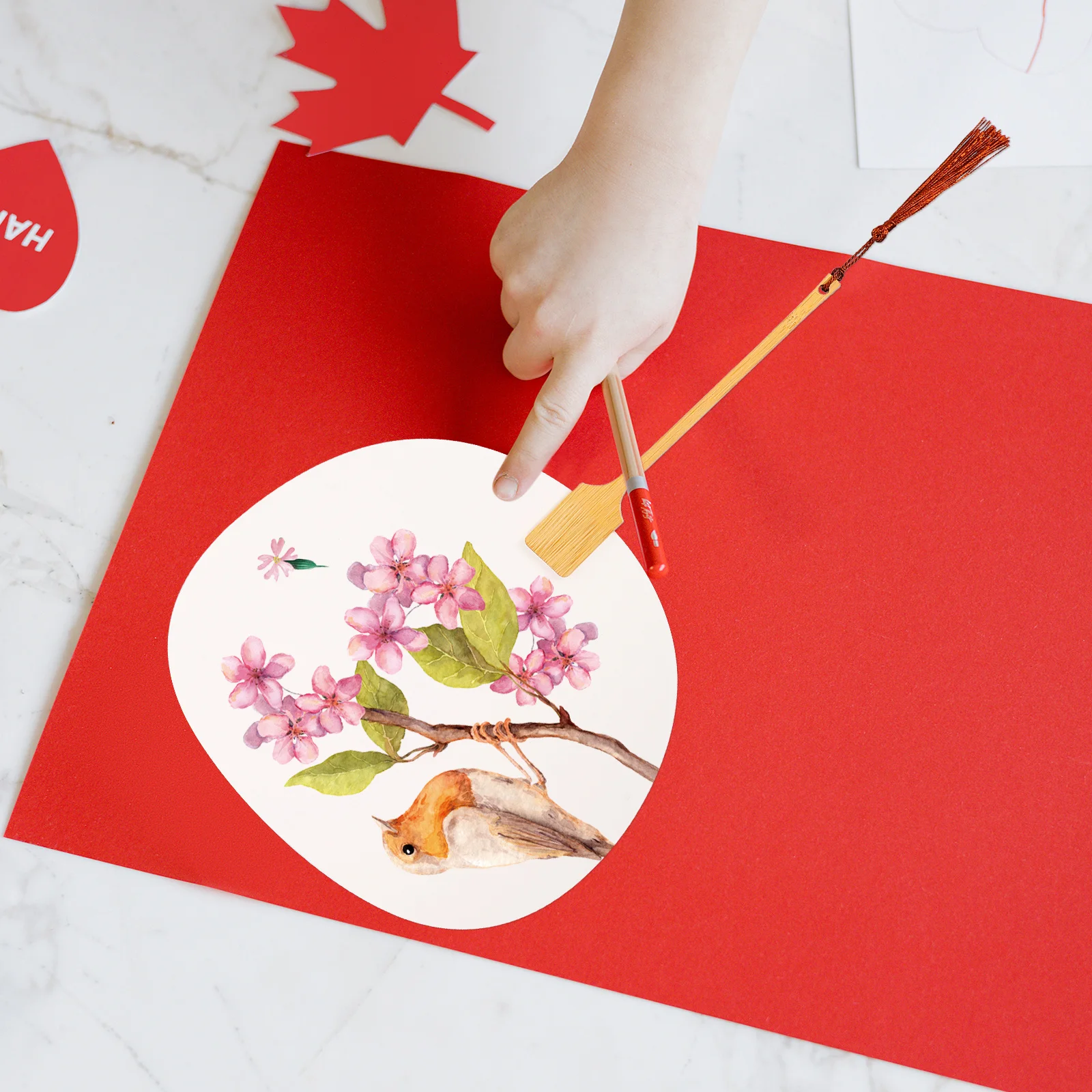 

2 шт. креативных китайских вееров для росписи, холст с плоской поверхностью без каркаса, идеально подходят для граффити и творчества для семейного досуга