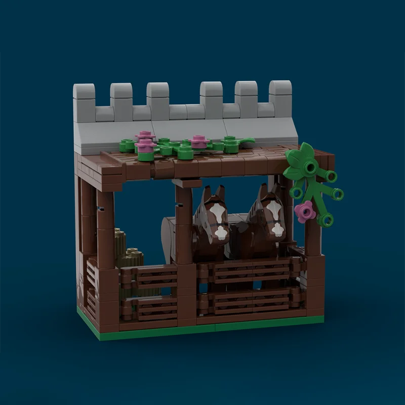 149pcs MOC Stables Module Castle Model Building Blocks Architecture Toys Christmas Gift Education DIY Creative Brick Kids Idea