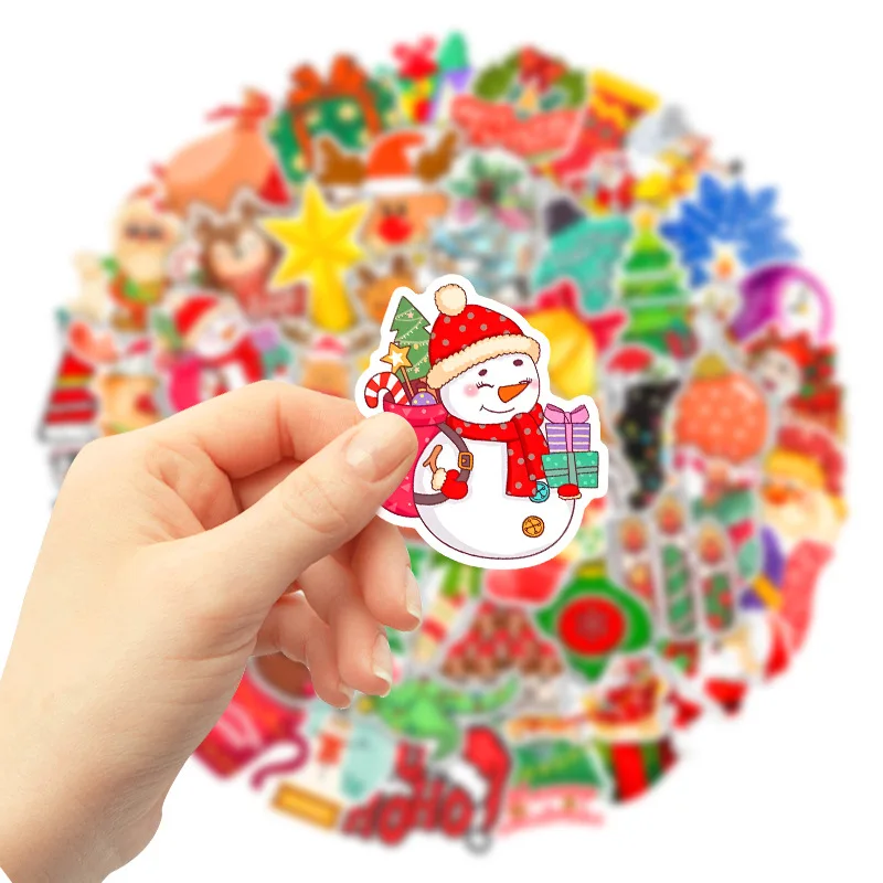 50PCS Christmas New Anime Paper Graffiti Sticker Waterproof Sticker Skateboard Sticker