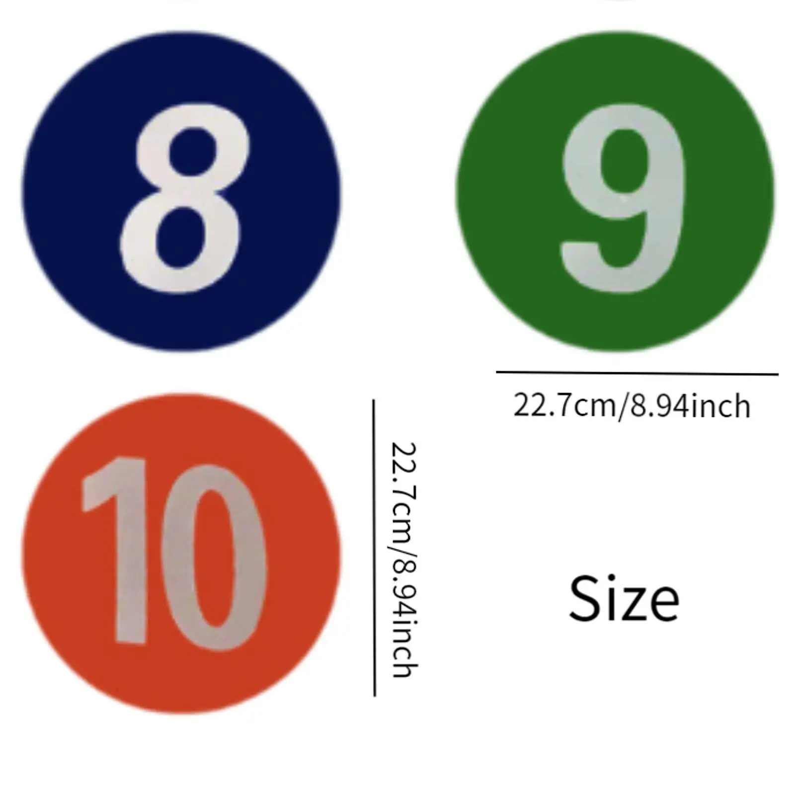 

10x Numbered Floor Dots Markers Flat Disc Markers Speed Agility Skill Training Mat Landmark Mat for Basketball Court Floor