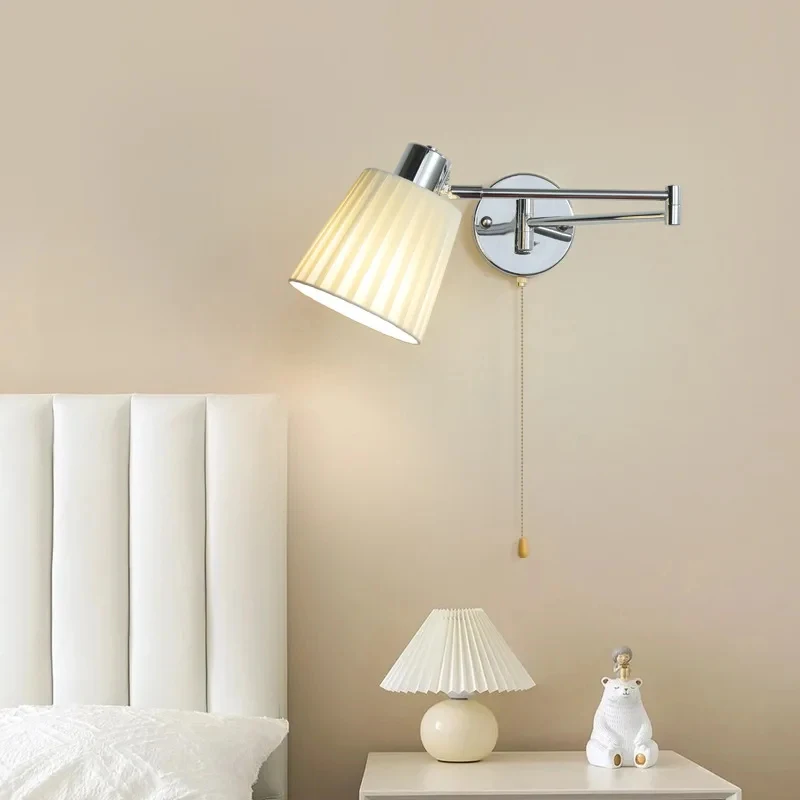 applique-da-parete-moderna-con-braccio-orientabile-paralume-in-metallo-bianco-lampada-da-parete-con-catena-a-trazione-compatibile-e27-per-camera-da-letto-e-lettura