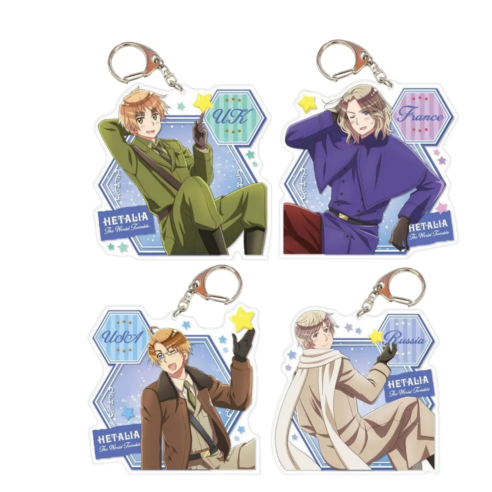 Anime Peripheral Store Hetalia: World Stars Italy Germany France China Acrylic Keychain Pendant Ornamen Fans Gifts About 6cm