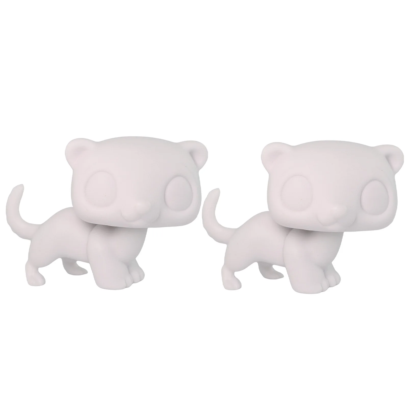 2 Pcs Minilpsshop White Base Pet Toy Shorthair Cat Wolfcat Collie Great Dane Dachshund Husky Deer Figure Kids Gift for LPS image 3