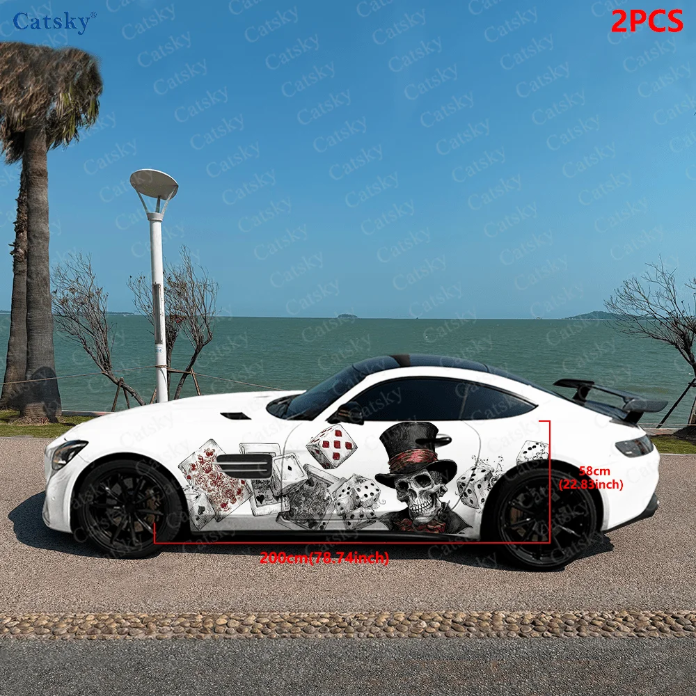 Skeleton Magician High Quality Creative Pattern Stickers Car Body Door Side Two Fashionable Stickers Two Decorations Suitable fo