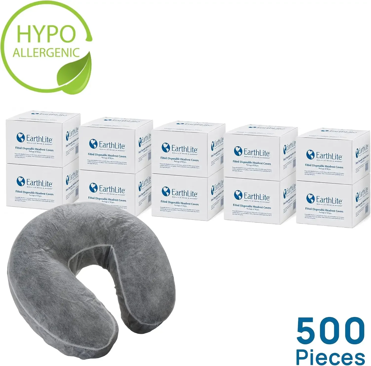 Fitted Disposable Face Cradle and Headrest Covers, 500-Pack, Medical-Grade, Soft, Non-Sticking for Massage Tables & Chairs, Clea