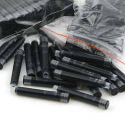 50pcs Black Universal Fountain Pen Metal Ink Pens Frosted Black 2.6mm Converter Filler Business Office School Supplies Writing