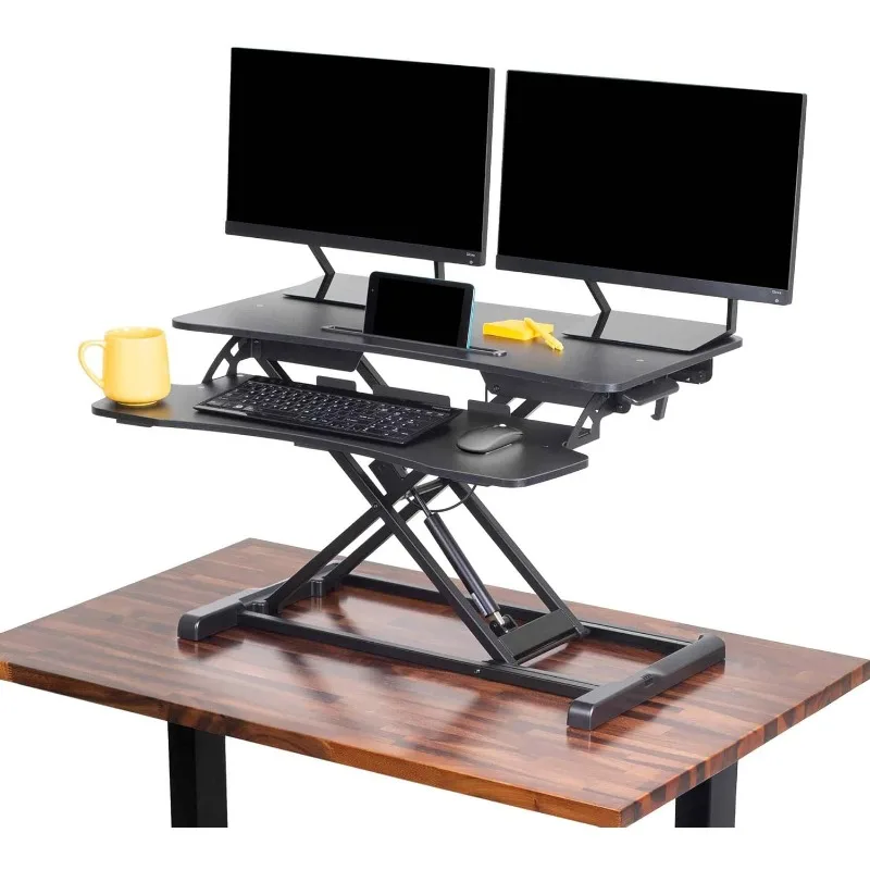 Flexpro Hero 32 Inch Standing Desk Converter, For Office and Home, Height Adjustable, 2 Level Sit to Stand Workspace