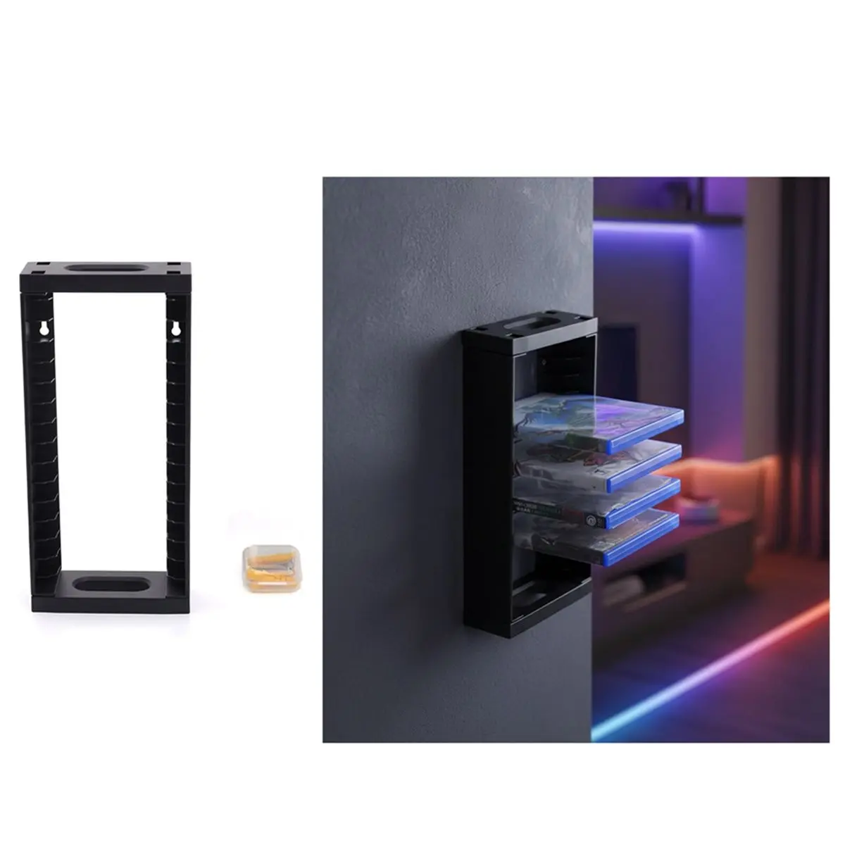 Game Storage Stand Host CD Disc Storage Wall Mount for Games DVD Storage