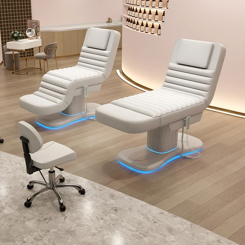 سرير تجميل كهربائي، سرير تدليك وعلاج، سرير رفع وتطريز متعدد الوظائف، سرير قابل للطي من اللاتكس لصالونات التجميل