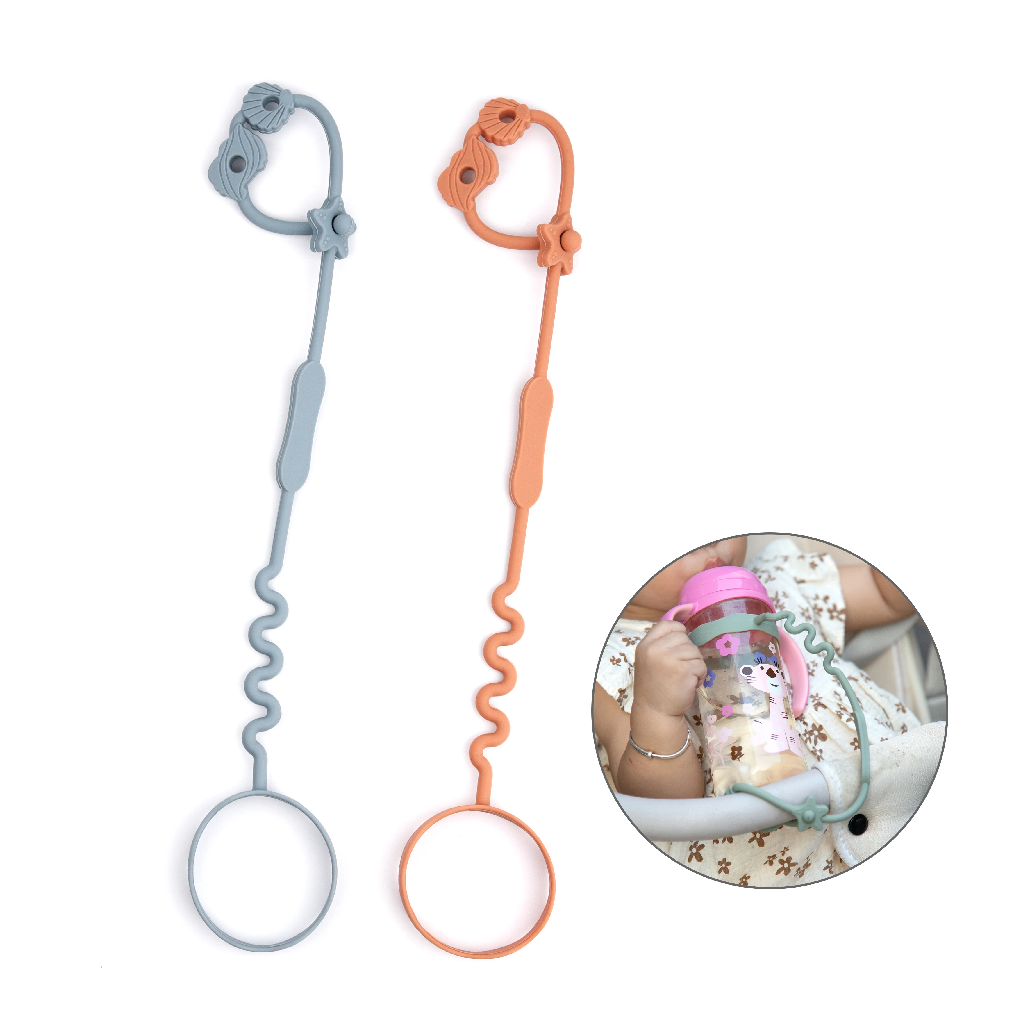 1PCS Anti Loss Chain Lanyard Baby Pacifier Teether Anti Drop Chain Silicone Rope 2 in 1 Multi-use Rope