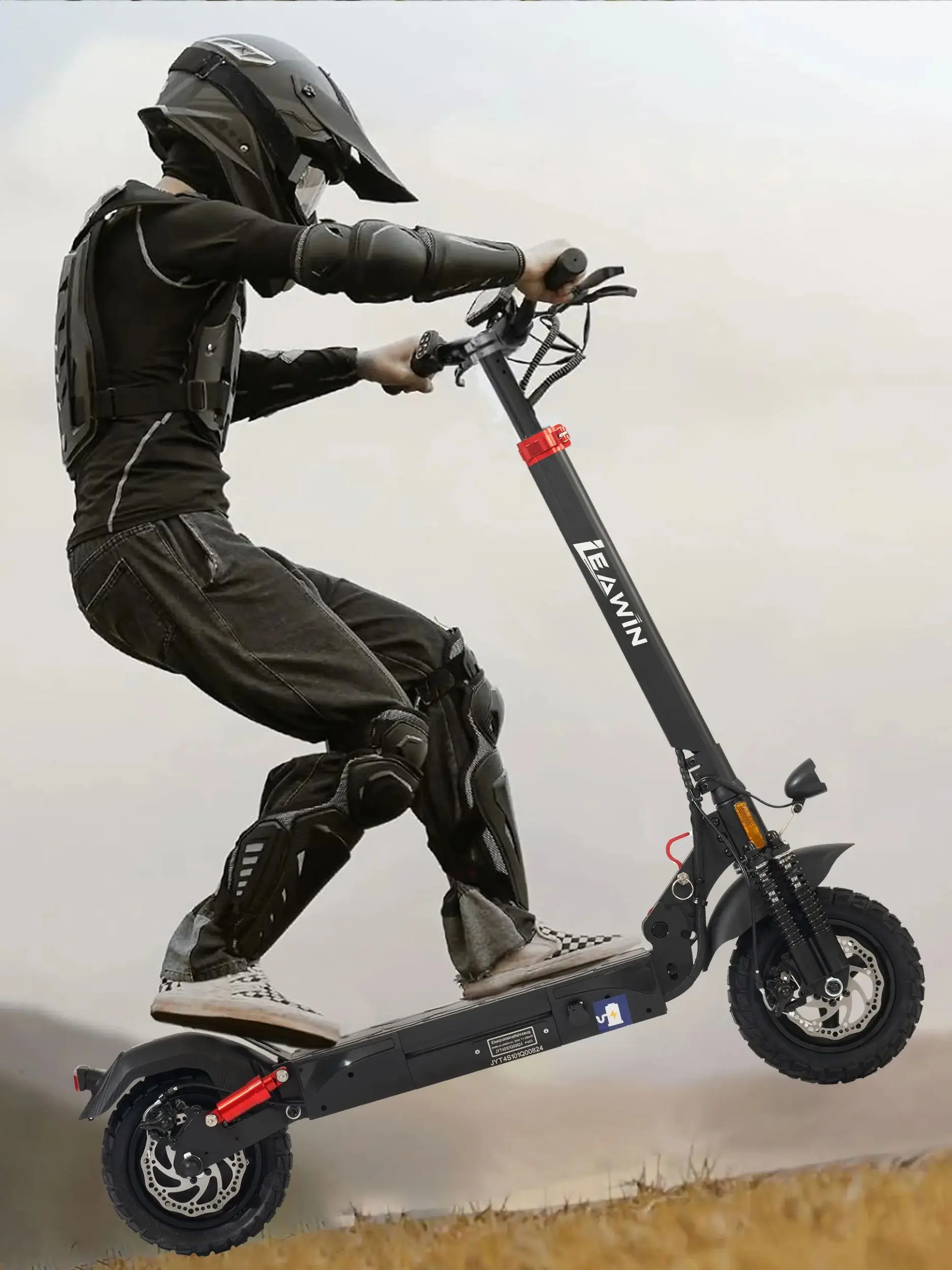 E-Scooter mit ABE für Erwachsene, 500W Motor, 48V 12,5Ah Akku, 10 Zoll Faltbarer Elektroroller, Vollfederung, Scheibenbremsen, bis zu 45 km Reichweite