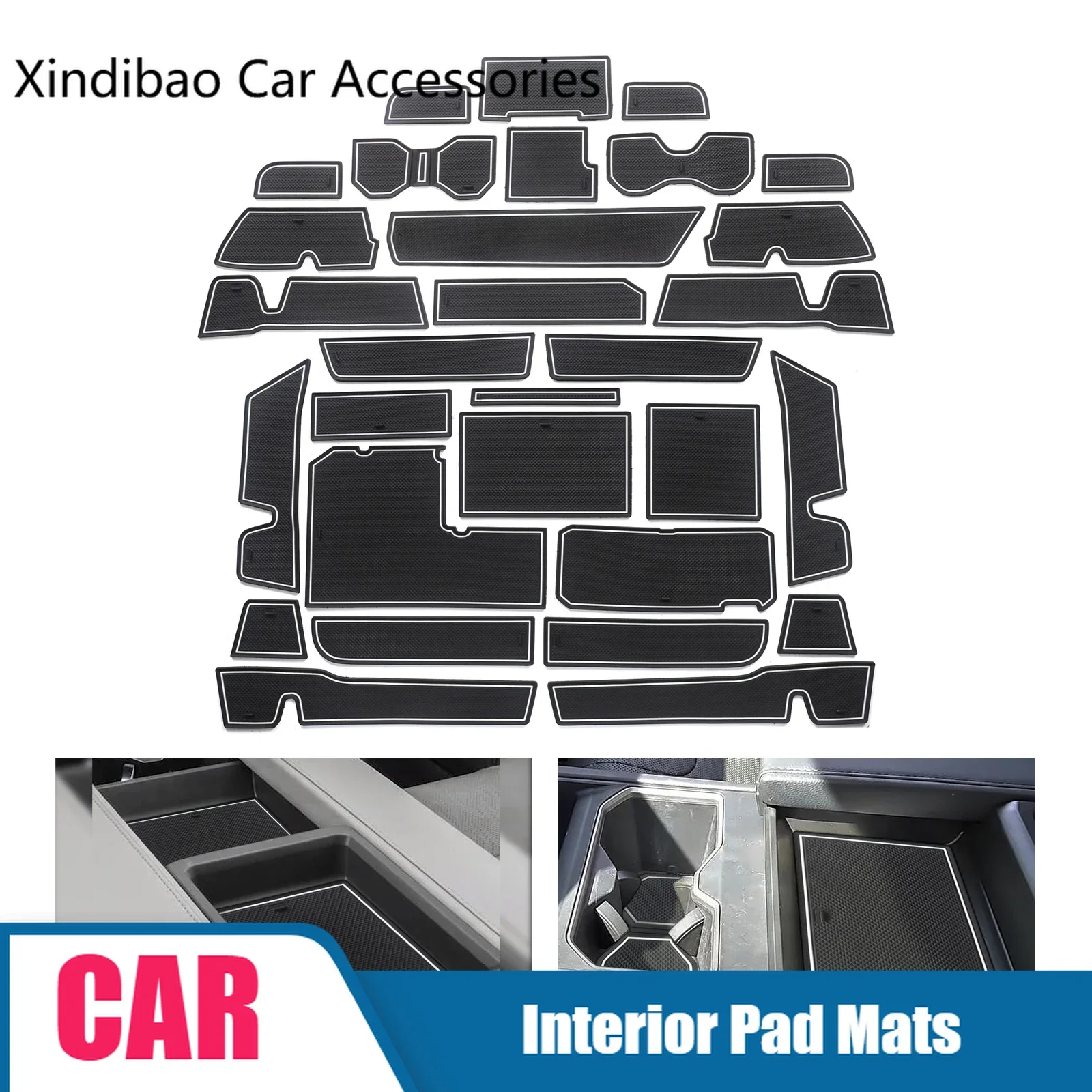 

for Toyota TUNDRA 2022-2024 Anti-Slip Gate Slot Cup Mat Interior Accessories Non-Slip Rubber Door Pad Car Sticker