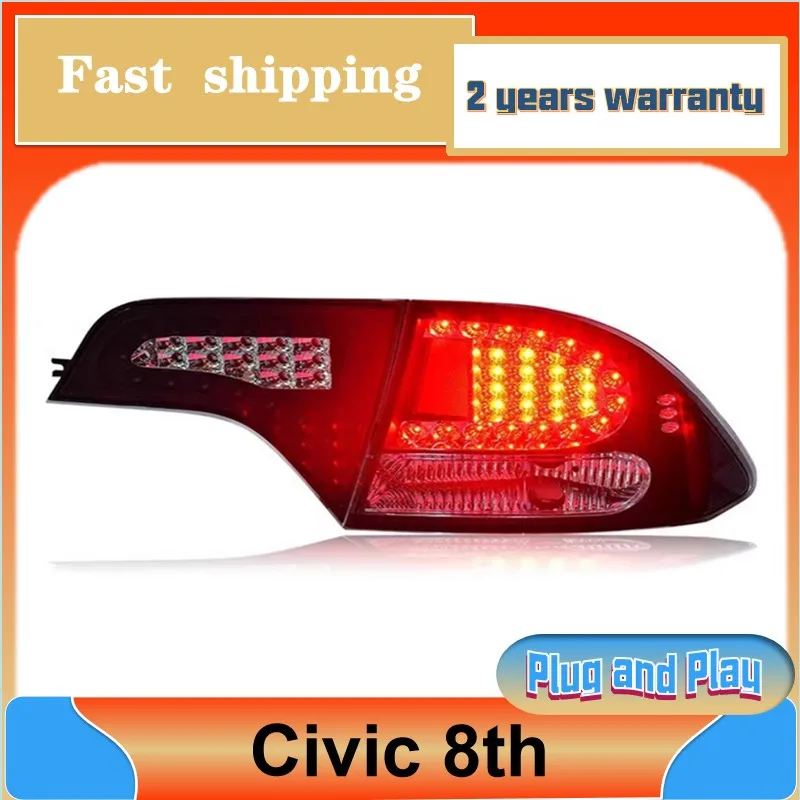 

Car Styling for Honda Civic 8th Taillight 2006-2011 Civic FD2 Tail Light Rear DRL Brake Turn Signal Reversing