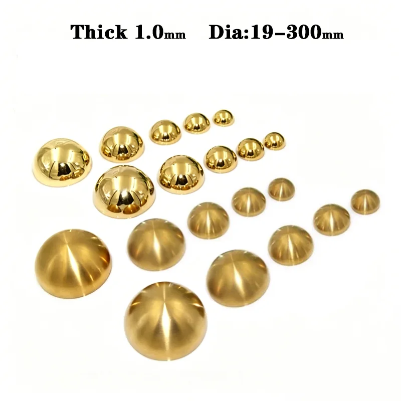 1Pcs Dia 19mm-300mm 304 Material 1.0mm Stainless Steel Titanium Gold Metal Hollow Decorative Ball Mirror Semi-round Dome Head