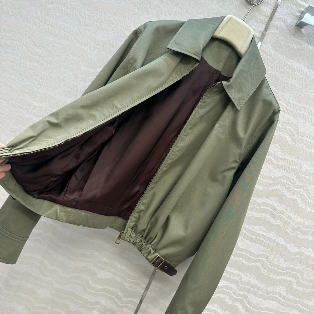 Nowoczesna, łączona skóra, plisowany dół, oryginalna kurtka damska, swobodna bluzka, uniwersalna, do pracy, długa, zapinana na zamek.