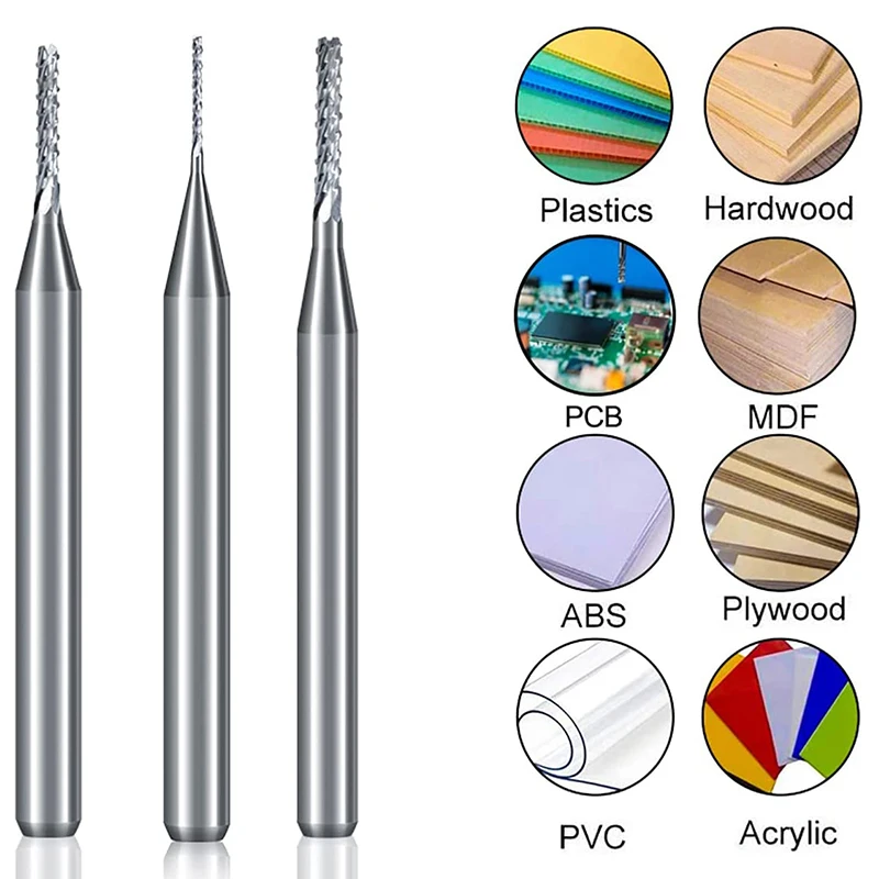 1pc 3.175 6 8mm Carbide Milling Cutter Set CNC Router Bit Circuit Board End Mill CNC Drill Bits PCB Engraving Woodworking Tool