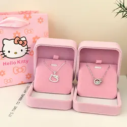 Y2K Sanrio Hello Kitty naszyjnik Kawaii Kuromi Cinnamoroll obojczyk Anime postacie z kreskówek pierścionek regulowane akcesoria