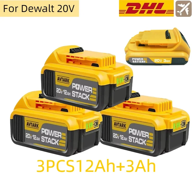 Para Dewalt DCB606 DCB609 DCB205 DCB206 DCB209 DCB182 batería de herramienta eléctrica inalámbrica 100% batería de repuesto Original 20V 12000mah