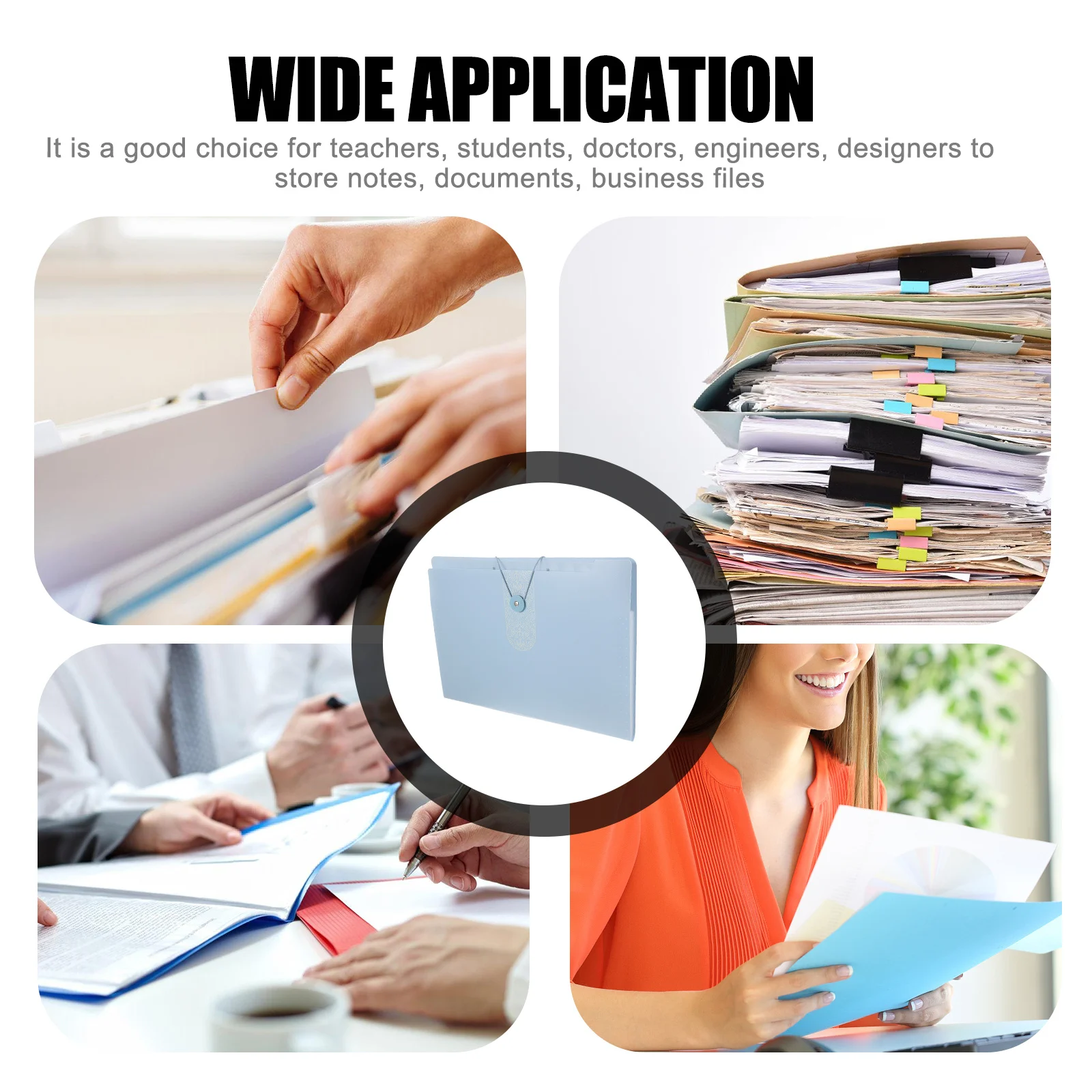 Accordion File Folder Large Capacity Expandable Document Organizer For Office School Home Portable Paper Storage Holder