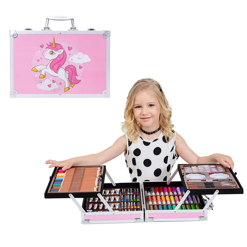 ensemble-de-dessin-pour-enfants-de-145-pieces-crayons-a-l'eau-pinceaux-kit-de-peinture-pour-enfants-etudiants-fournitures-de-peinture