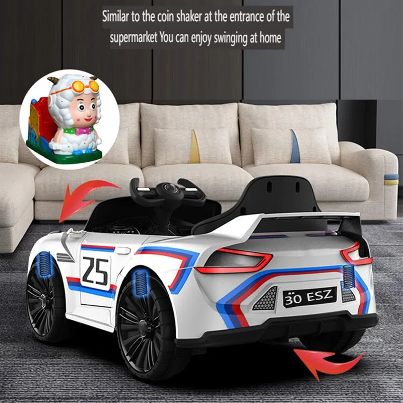 Kinder-Elektroauto mit vier Rädern und zusätzlichem Raum für Passagiere, Kinderfahrt auf dem Auto, Elektrofahrzeuge für Kinder, Geschenke