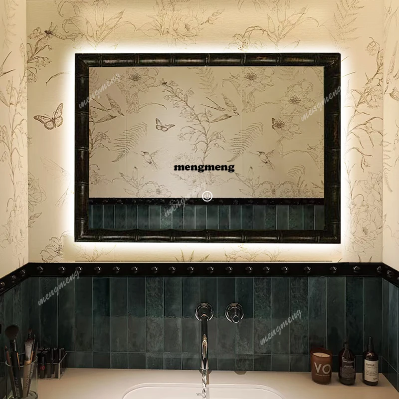 Cute Mirror With Lighting Hand Mirror Por Table Decoration Items Decorative Wall Mirrors Living Room Luxury Boho Spiegel Decor