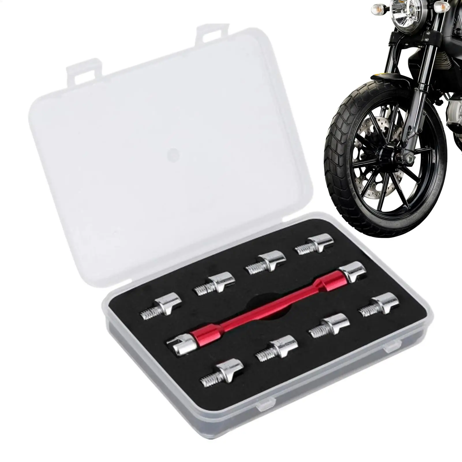 

Motorcycle Spoke Wrench Portable Non-Slip Repair Tools 5-6.8mm Motorbike Spoke Wrench Set for Maintenance Roadside Home Garage