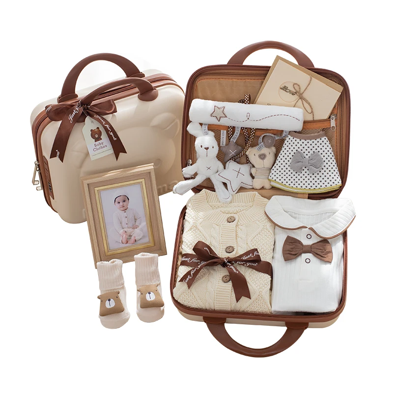 

New Popular Gentle Style 9 Pieces 100% Cotton All Season Casual Wear Baby Clothes Gift Set for Babies