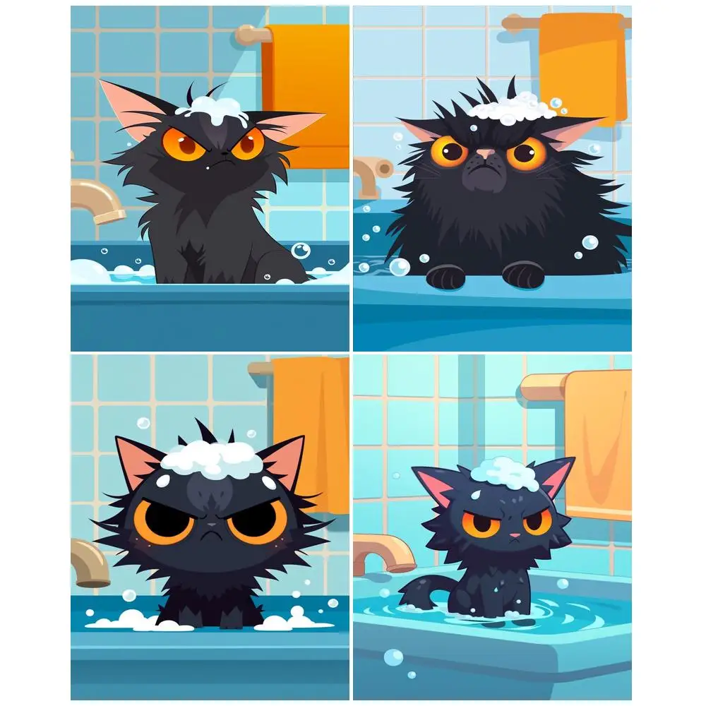

GATYZTORY Black Cat Paint By Numbers Unique Gift Crafts DIY Kits for Beginners Animal Paint for Painting On canvas Diy Idea