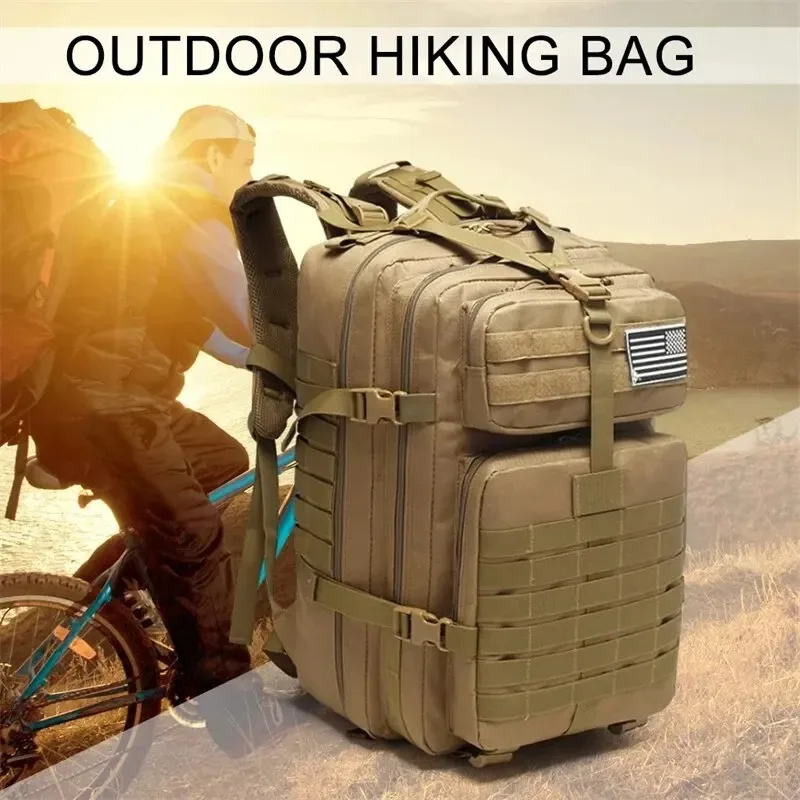 Outdoor sports bag Waterproof canvas backpack Outdoor camping hiking bag suitable for travel, camping, hunting