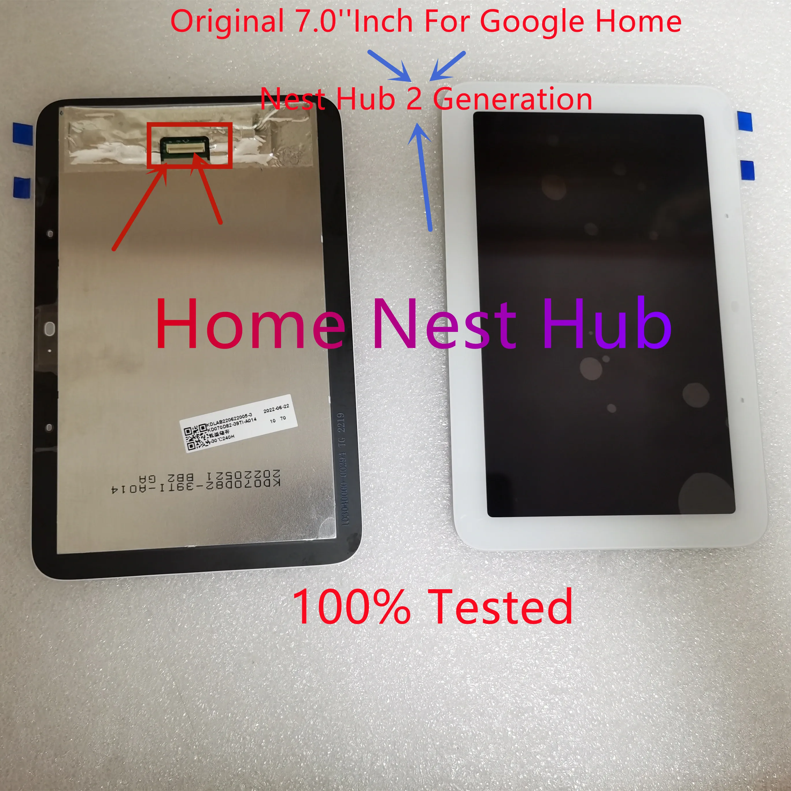 

Original 7.0'' Inch For Google Home Nest Hub 2 Generation LCD Display Touch Screen Digitizer Assembly 100% Tested