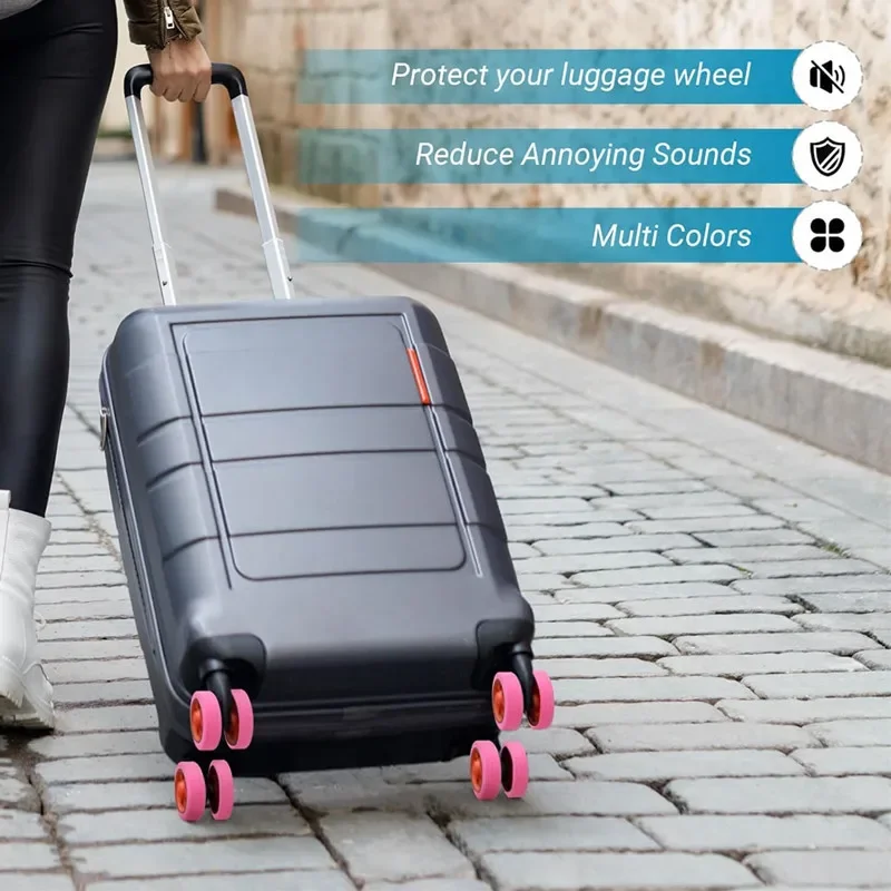 Solid Color Silicone Suitcase Wheel Protective Cover For Luggage Protection Use Wear Resistant Trolleys Case Caster For Suitcase