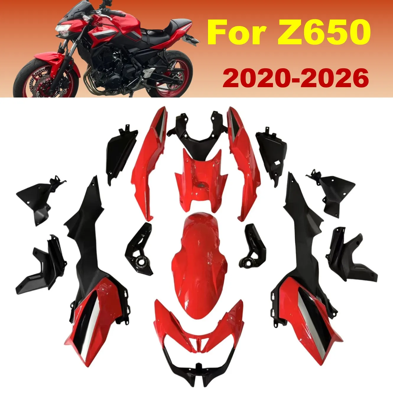 

Motorbike Fairing Set For Kawasaki Z650 2020-2026 Wind Deflector Protector Guard Z 650 Naked Bike Tuning Accessories