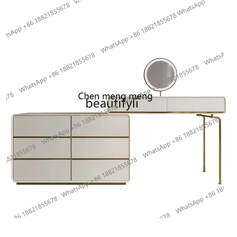 

cc182R1 Master Bedroom Dressing Table Storage Cabinet Integrated Makeup Table Modern Simple Small Cream Style Desk Retractable C