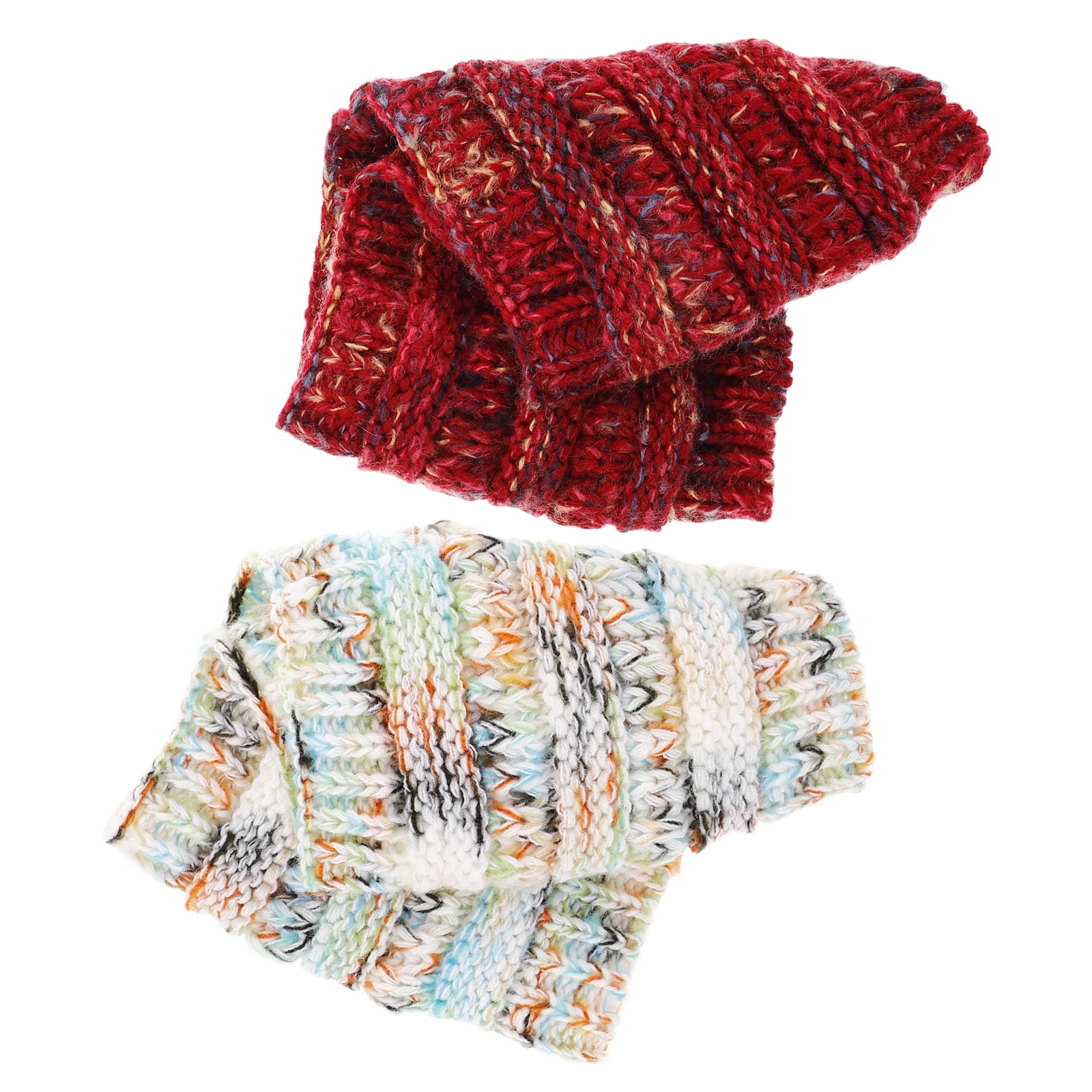 

2Pcs Warm Woolen Hat Warmer Headband For Women Women Knitting Headband Headdress Wrap Color Dots Yoga Headbands