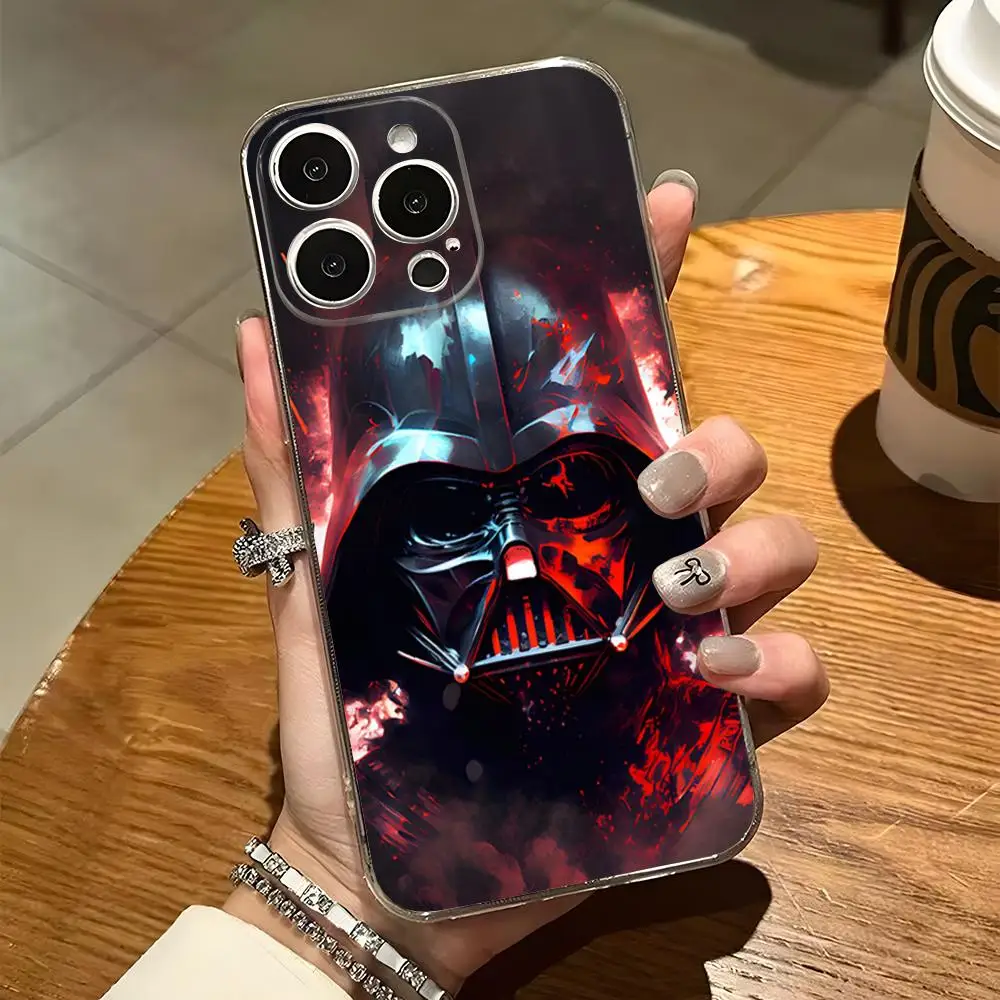 S-Stars W-Wars Darth Vader Phone Case For Iphone 15 Pro Max 14 Plus 11 12 Mini 13 Pro 7 8 X XR XS SE Transparent Back Cover