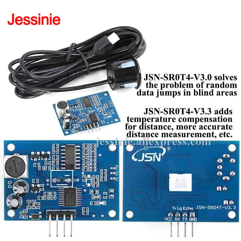 JSN-SR04T JSN SR04T 3.3 Module ultrasonique étanche capteur transducteur de mesure de Distance intégré étanche pour Arduino