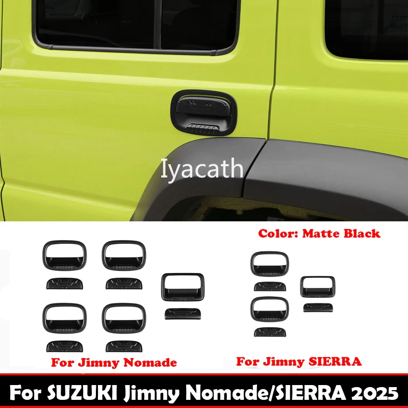 لسوزوكي جيمي نوميد 5/سييرا 3 2025 2026 ABS ماتي الأسود الخارجي غطاء مقبض الباب إطار وعاء الباب ملصق الملحقات #1