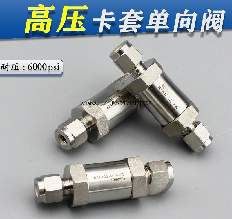 AW316L Stainless Steel Cartridge Check Valve Laboratory Instrumentation Gas Check Valve High Pressure 6000PSI