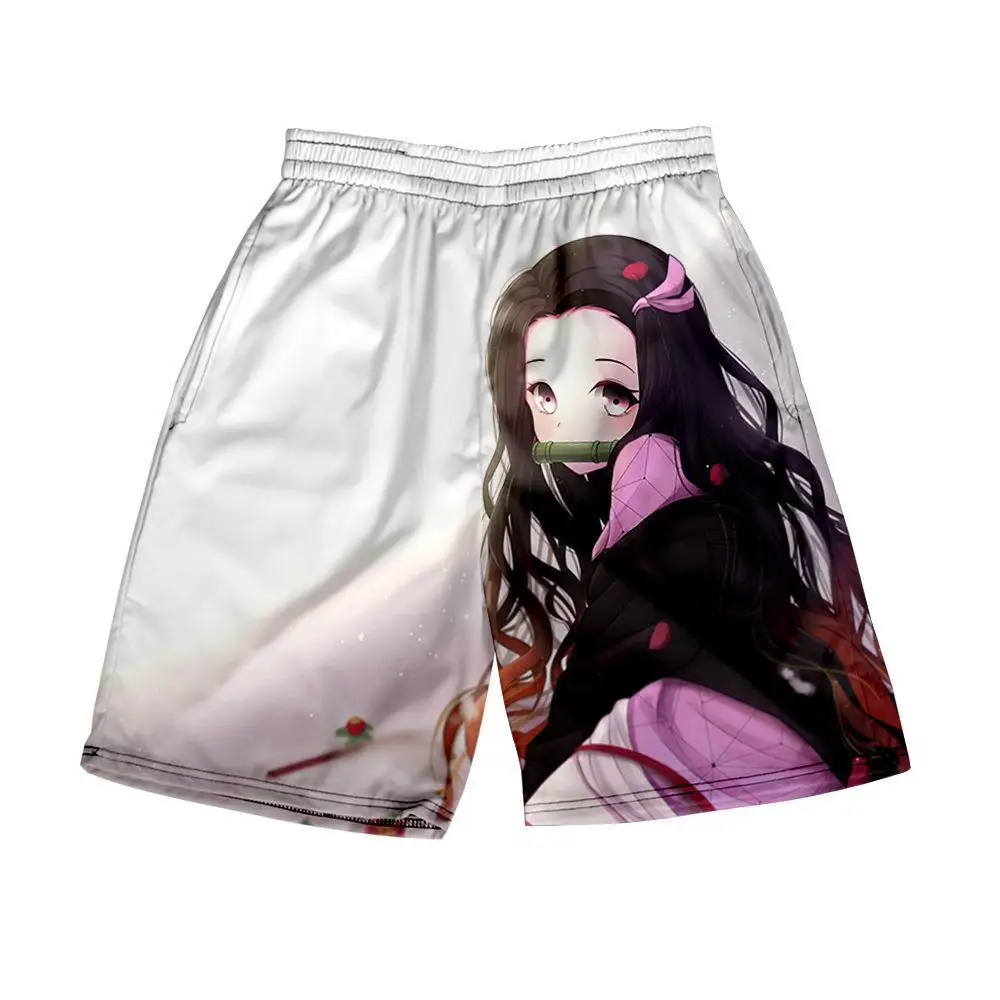 Anime Demon Slayer Beachwear Kimetsu No Yaiba Kamado Tanjirou Agatsuma Zenitsu Shinazugawa Sanemi Casual Loose Shorts