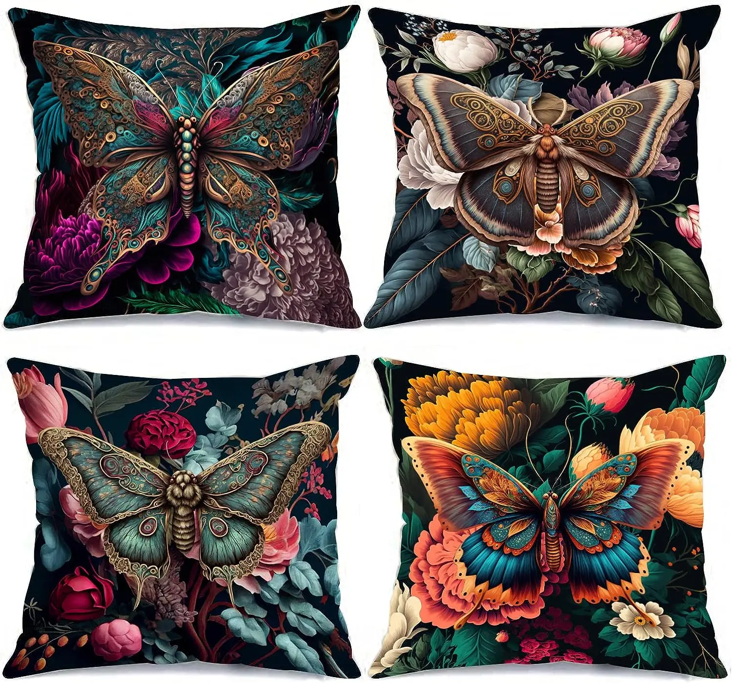 Butterfly Decorative Pillowcase Throw Pillowcase Abstract Pillowcase Modern Square Couch Home Decor Cushion Cover 45x45 CM