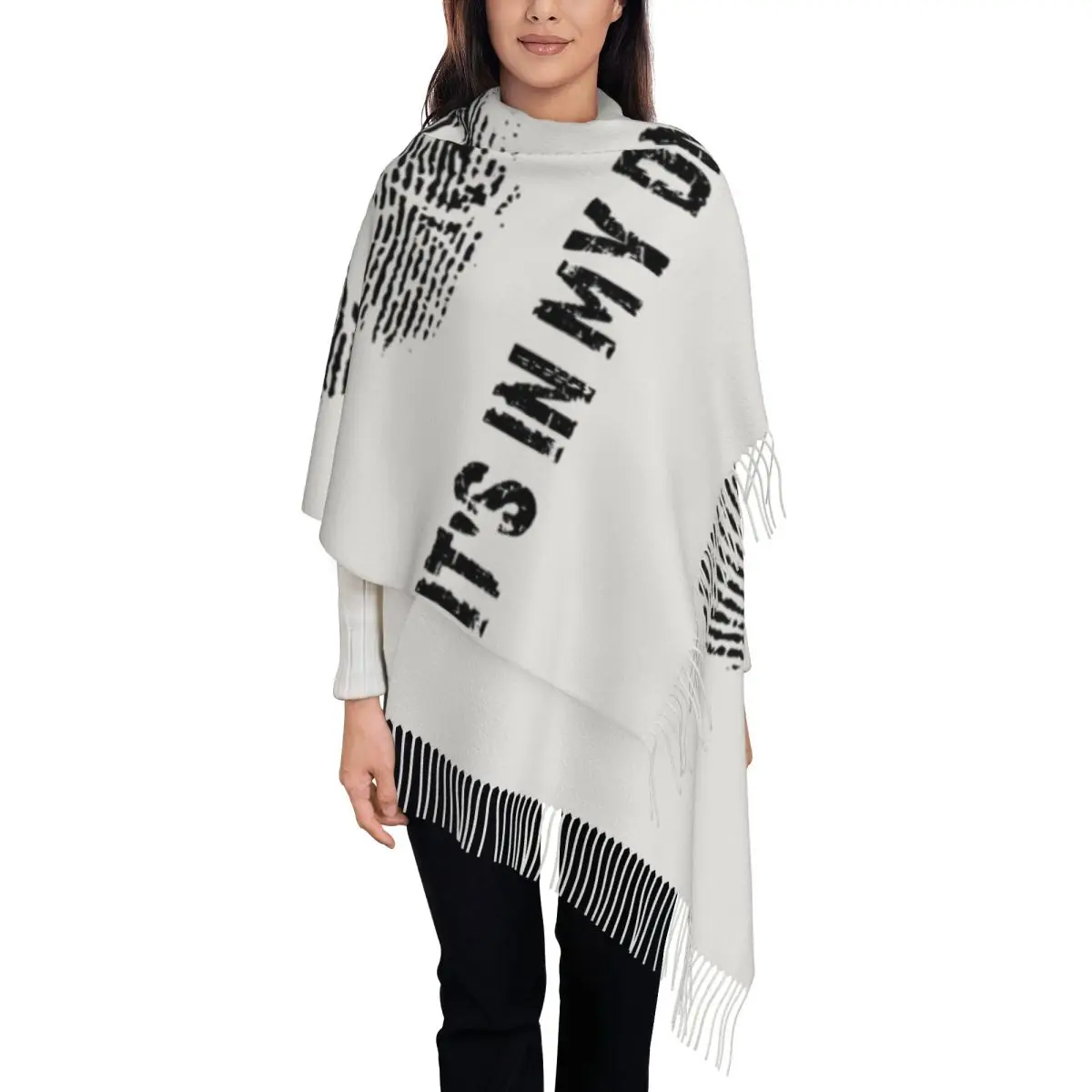 

Шарф S-snoopys с принтом на заказ IT'S IN MY DNA для мужчин и женщин, зима-осень, теплые шарфы, шали, накидки