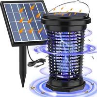 5.5W Solar Bug Zapper USB Charging Mosquito Killer Lamp with UV Light, 4500V Electric Fly Traps Insect Zapper for Garden Camping