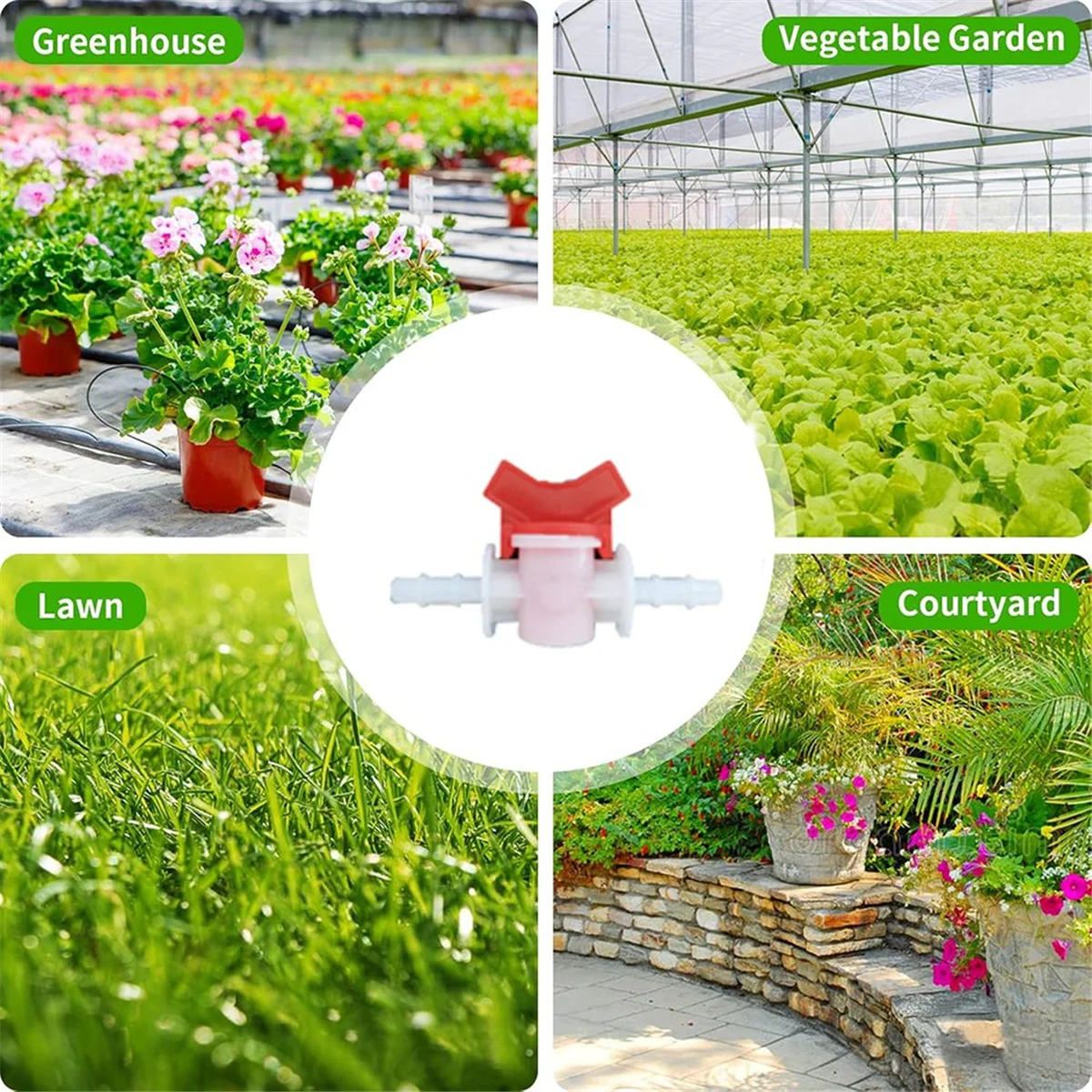 

YYg-o30PCS Drip Irrigation Switch Valve, Barbed Hose ID Ball Valve for Drip Irrigation Hoses Agricultura Garden
