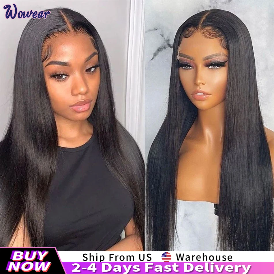 40 Inch HD Lace Wig 13x6 Human Hair Straight Human Hair Wigs 200 Density Pre Plucked Human Hair Wig With Baby Hair for Women