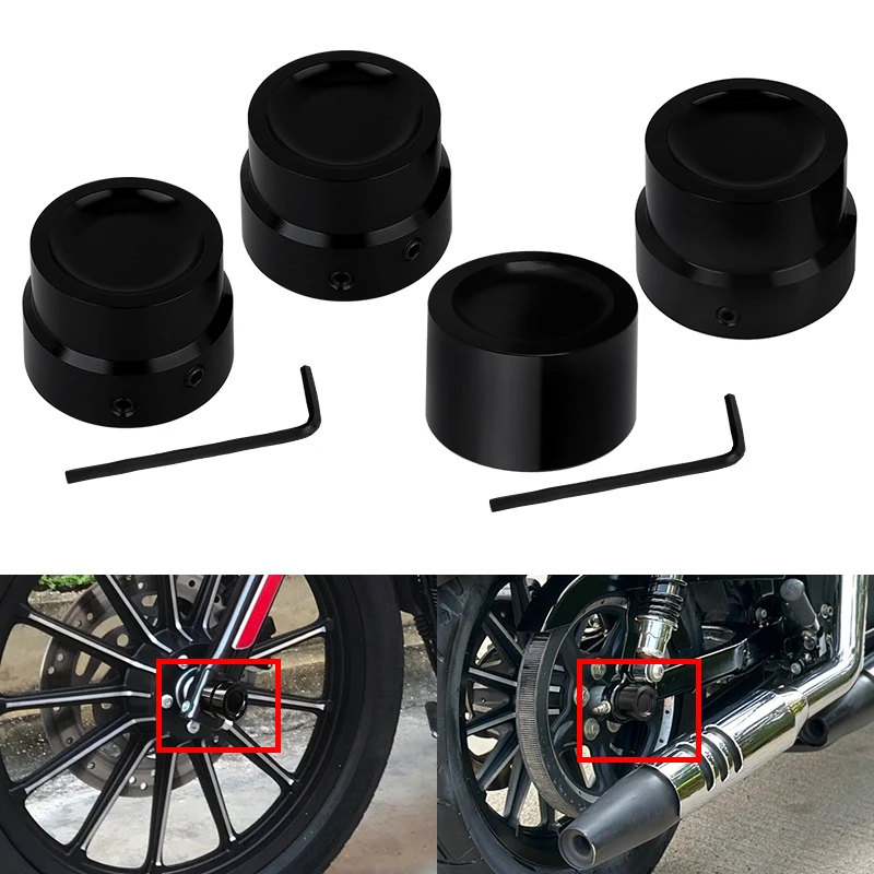 Moto CNC Anteriore Asse Posteriore Dado Coperture Tappi Nero Per Harley Sportster Touring Softail Dyna VRSC Fat Bob Wide Glide