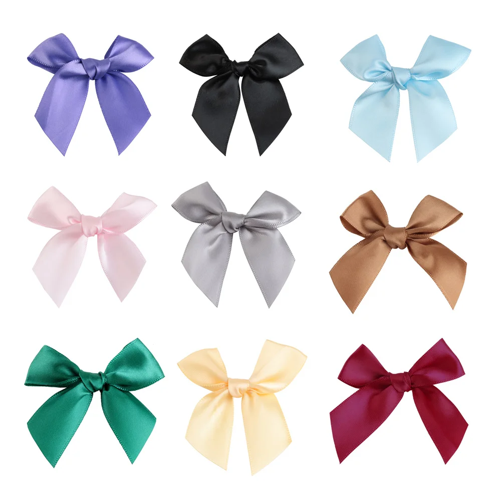 20/50pcs Colourful Ribbon Bows Polyester Satin Ribbon Bow Flower Headwear Clothing Gift Wedding Party  DIY Craft Decoration