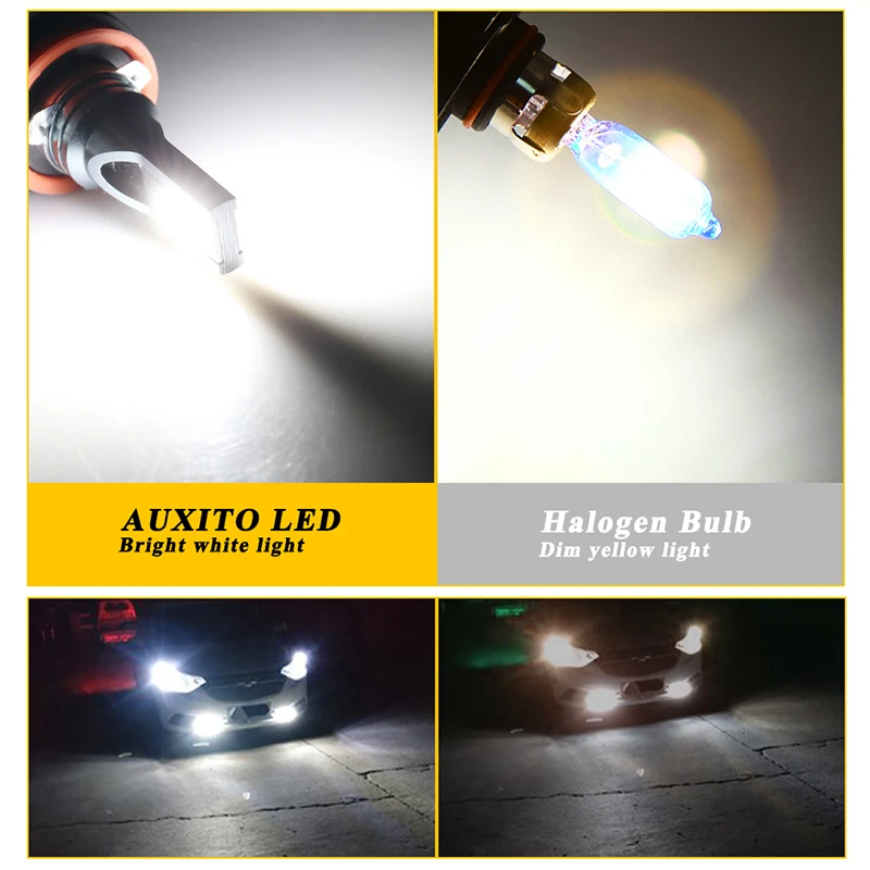 2pcs H4 LED Bulb H1 H3 H7 H8 H11 9005 HB3 9006 HB4 Led 3030SMD Super Bright Car Fog Lights Day Running Light 12V Yellow White