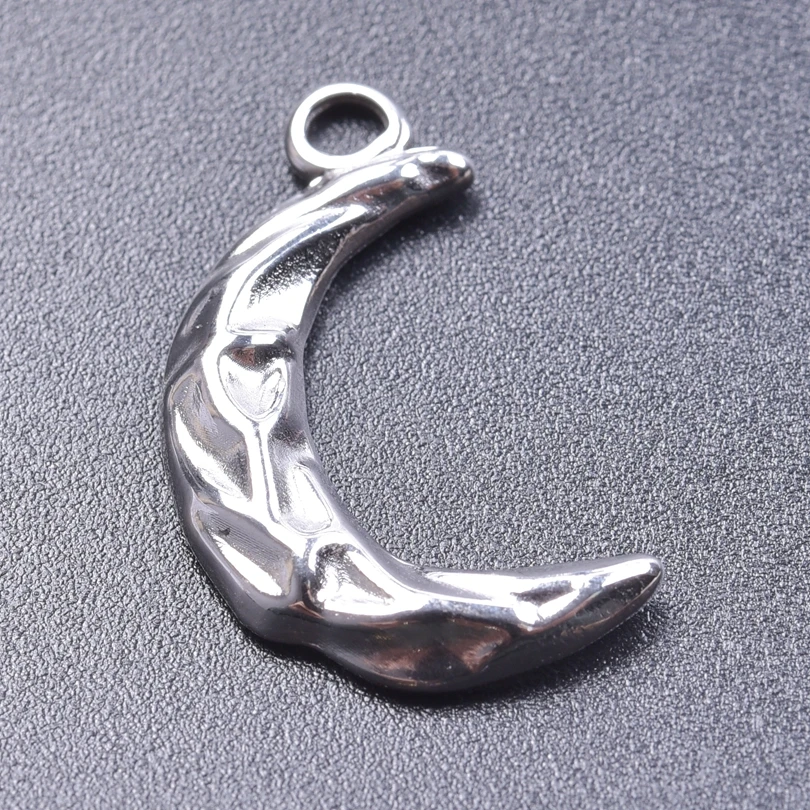 Fashion Moon Charm Pendant Metal 304 Stainless Steel Charms For Jewelry Making Supplies Wicca Components DIY Earrings Bracelets