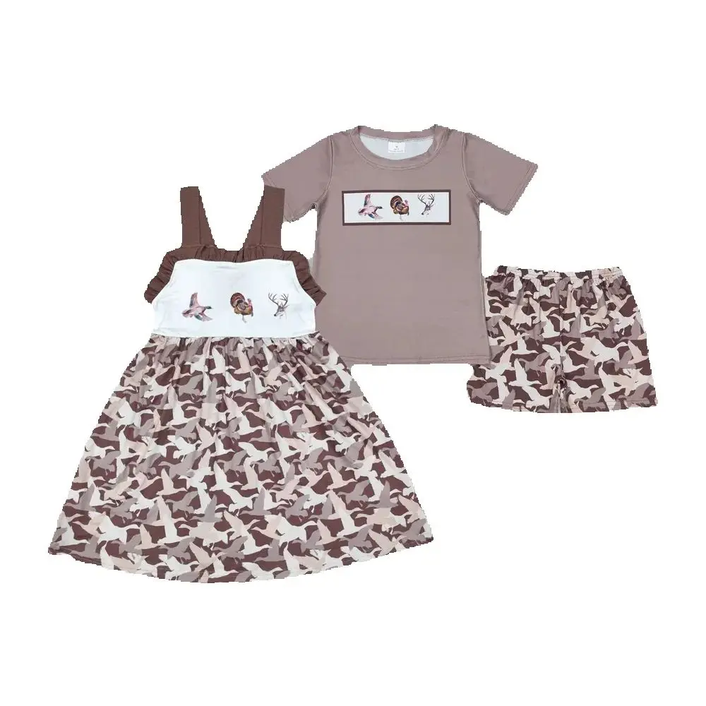 

Baby Girls Camo Duck Turkey Deer Sibling Dress Boys Clothes Sets
